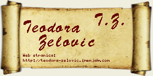 Teodora Zelović vizit kartica